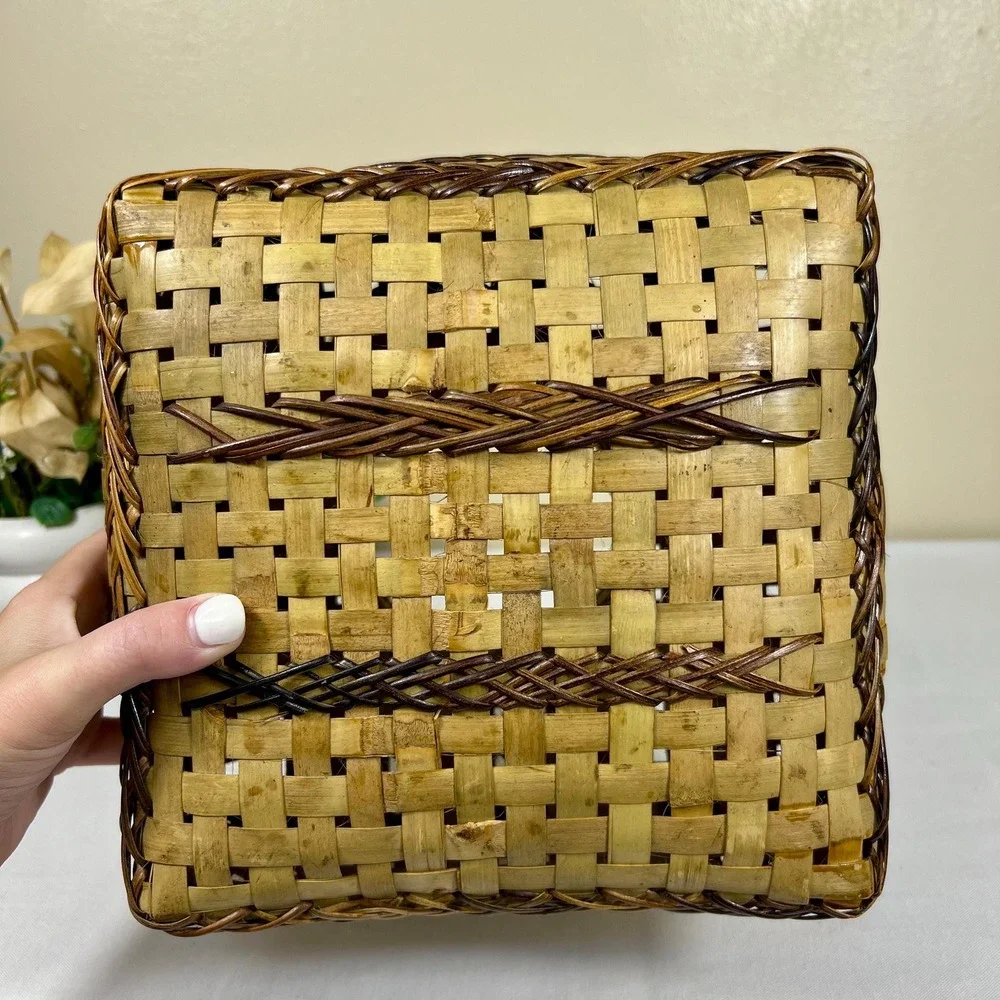Vintage Japanese KEBANA Bamboo Basket Vase